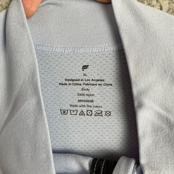 Fabletics The Training Day 1/4 Zip Long Sleeve ColorVapor Blue Block Men XL - Picture 4 of 9